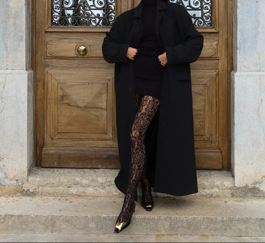 Tights with flower pattern