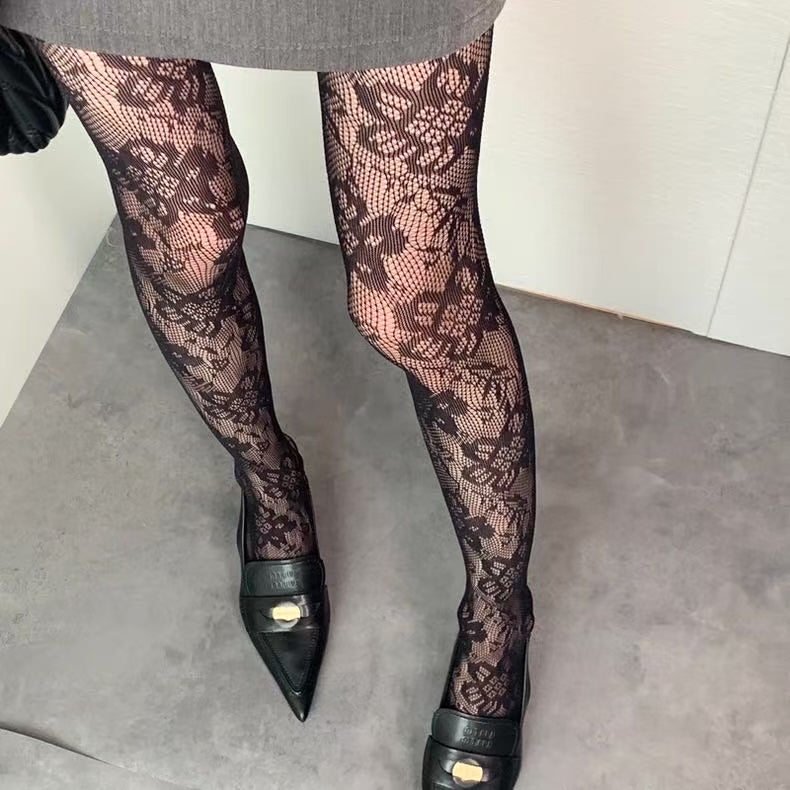 Tights with flower pattern